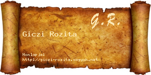 Giczi Rozita névjegykártya